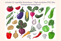 Farm Fresh Vegetable Clipart Set, Food Illustration Product Image 2