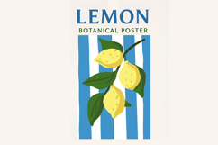 Vintage Lemon Botanical Poster | Printable Citrus Wall Art Product Image 1