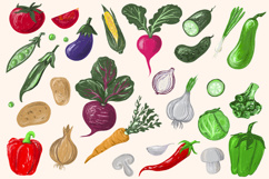 Farm Fresh Vegetable Clipart Set, Food Illustration Product Image 5