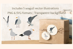 Seagull Clipart Set, Minimalist Coastal Birds Illustration. Product Image 3