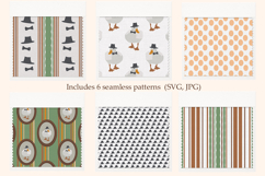Cute Retro Animal Gentleman Goose Seamless Pattern Set Product Image 2