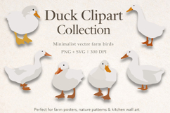 Goose Clipart Set, Minimalist Farm Birds Illustration Product Image 1