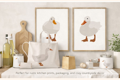 Goose Clipart Set, Minimalist Farm Birds Illustration Product Image 4
