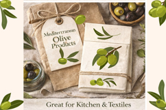 Olive Branch Clipart Set, Mediterranean Olive Product Image 4
