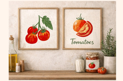 Tomato Clipart Set, Crayon Texture Vegetable Illustration Product Image 3