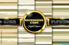 Browngreen Stripe Digital Papers - 04 Variations Product Image 1