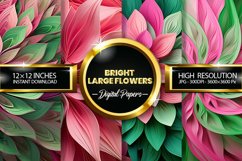 Bright Large Flowers Digital Papers - 04 Variations Product Image 1