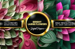 Bright Large Flowers Digital Papers - 04 Variations Product Image 1