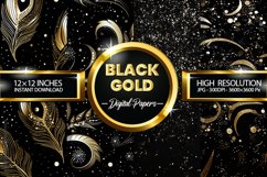 Black Gold Digital Papers - 04 Variations Product Image 1
