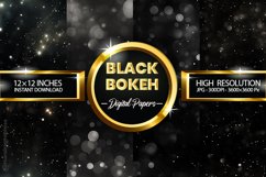 Black Bokeh Digital Papers - 04 Variations Product Image 1