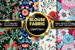 Blouse Fabric Digital Papers - 04 Variations Product Image 1