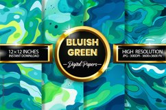 Bluish Green Digital Papers - 04 Variations Product Image 1