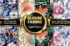 Blouse Fabric Digital Papers - 04 Variations Product Image 1