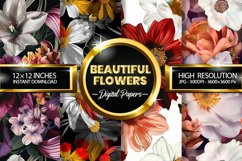 Beautiful Flowers Digital Papers - 04 Variations Product Image 1