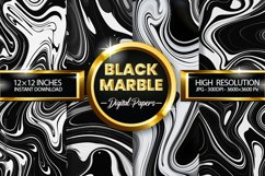 Black Marbles Digital Papers - 04 Variations Product Image 1