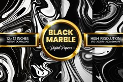 Black Marbles Digital Papers - 04 Variations Product Image 1