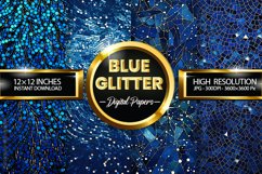 Blue Glitter Digital Papers - 04 Variations Product Image 1
