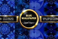 Blue Wallpaper Digital Papers - 04 Variations Product Image 1