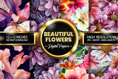 Beautiful Flowers Digital Papers - 04 Variations Product Image 1