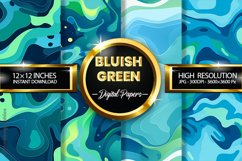 Bluish Green Digital Papers - 04 Variations Product Image 1