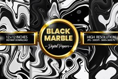 Black Marbles Digital Papers - 04 Variations Product Image 1