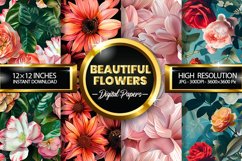 Beautiful Flowers Digital Papers - 04 Variations Product Image 1