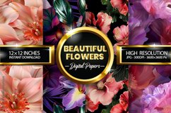 Beautiful Flowers Digital Papers - 04 Variations Product Image 1