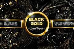 Black Gold Digital Papers - 04 Variations Product Image 1