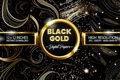 Black Gold Digital Papers - 04 Variations Product Image 1