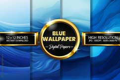 Blue Wallpaper Digital Papers - 04 Variations Product Image 1
