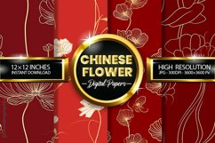Chinese Flower Digital Papers - 04 Variations Product Image 2