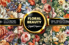 Floral Beauty Digital Papers - 04 variations Product Image 1