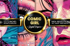 Comic Girl Digital Papers - 04 Variations Product Image 1