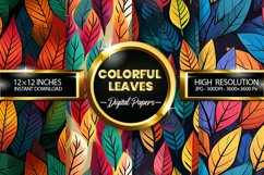 Colorful Leaves Digital Papers - 04 Variations Product Image 1