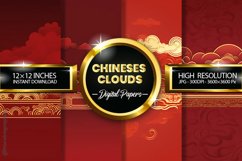 Chineses Clouds Digital Papers - 04 Variations Product Image 2