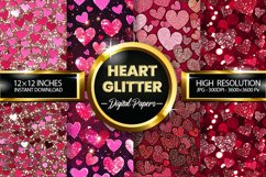 Heart Glitter Digital Papers -04 variation Product Image 1