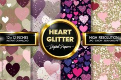 Heart Glitter Digital Papers -04 variation Product Image 1