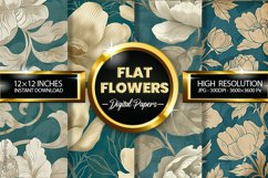 Flat Flowers Digital Papers - 04 Variations Product Image 2