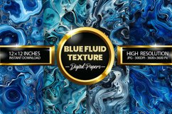 Blue Fluid Texture Digital Papers - 04 Variations Product Image 1
