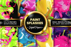 Paint Splashes Digital Papers - 04 variations Product Image 1