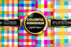 Colorful Gingham Digital Papers - 04 Variations Product Image 1
