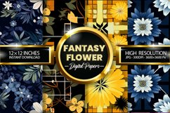 Fantasy Flower Digital Papers - 04 variations Product Image 2