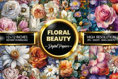 Floral Beauty Digital Papers - 04 variations Product Image 1