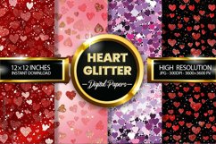 Heart Glitter Digital Papers -04 Variations Product Image 1