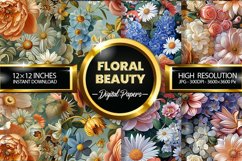 Floral Beauty Digital Papers - 04 variations Product Image 1