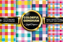 Colorful Gingham Digital Papers - 04 Variations Product Image 2