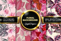 Floral Background Digital Papers - 04 variations Product Image 1