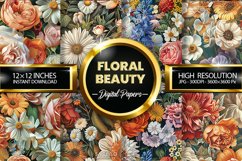 Floral Beauty Digital Papers - 04 variations Product Image 1