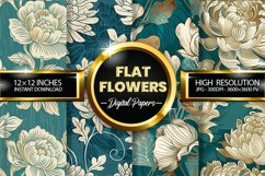 Flat Flowers Digital Papers - 04 Variations Product Image 1