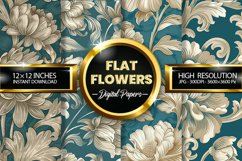 Flat Flowers Digital Papers - 04 Variations Product Image 1